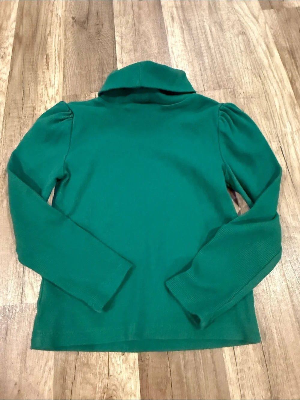 GAP Emerald Green Girls' Ribbed Turtleneck Long Sleeve Top
